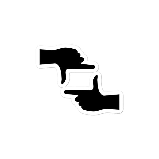 Production Apparel Stickers Camera Hands 3x3