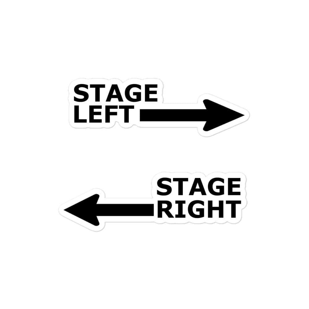 Production Apparel Stickers Stage Left - Stage Right 4x4