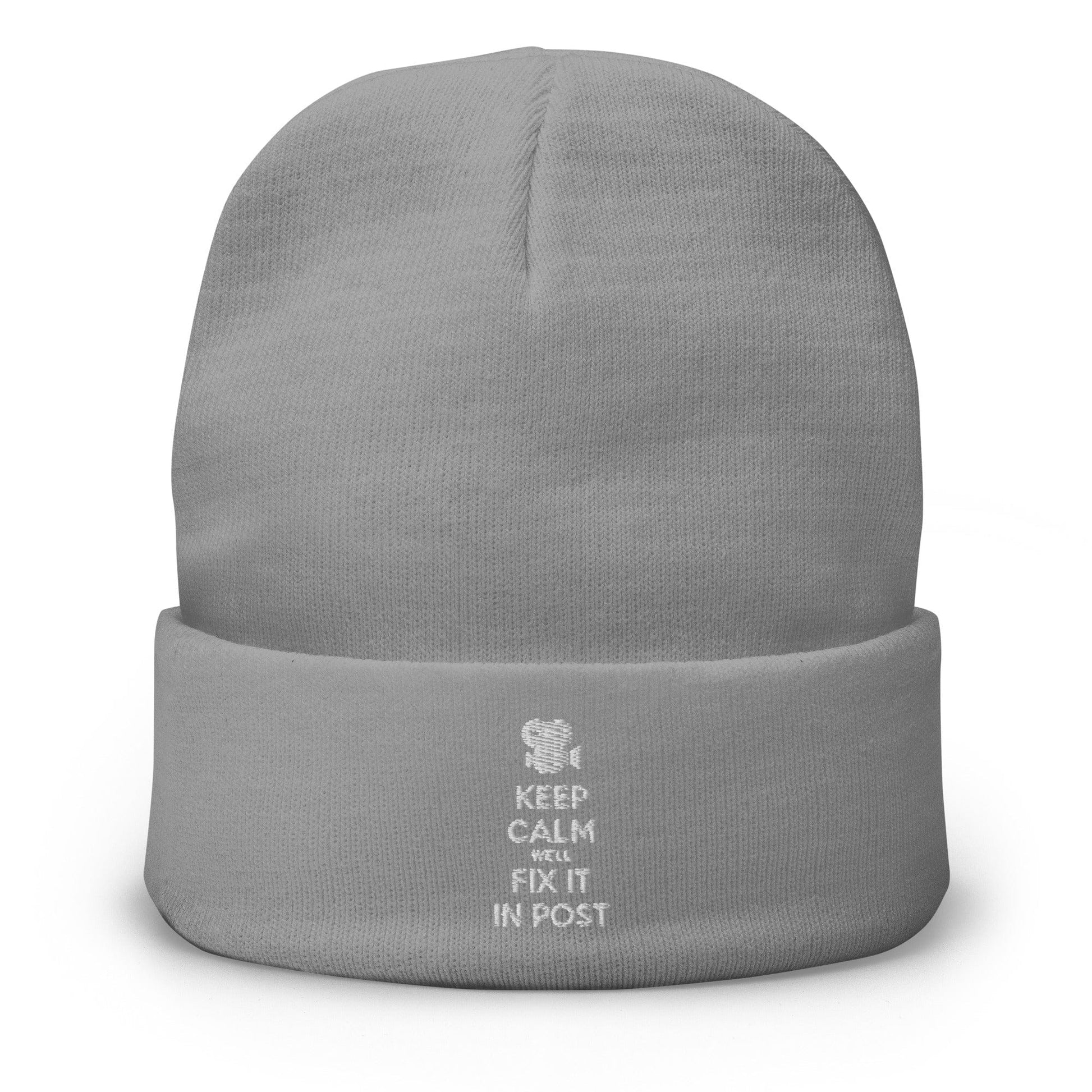 Production Apparel Keep Calm We'll Fix It In Post Beanie Gray