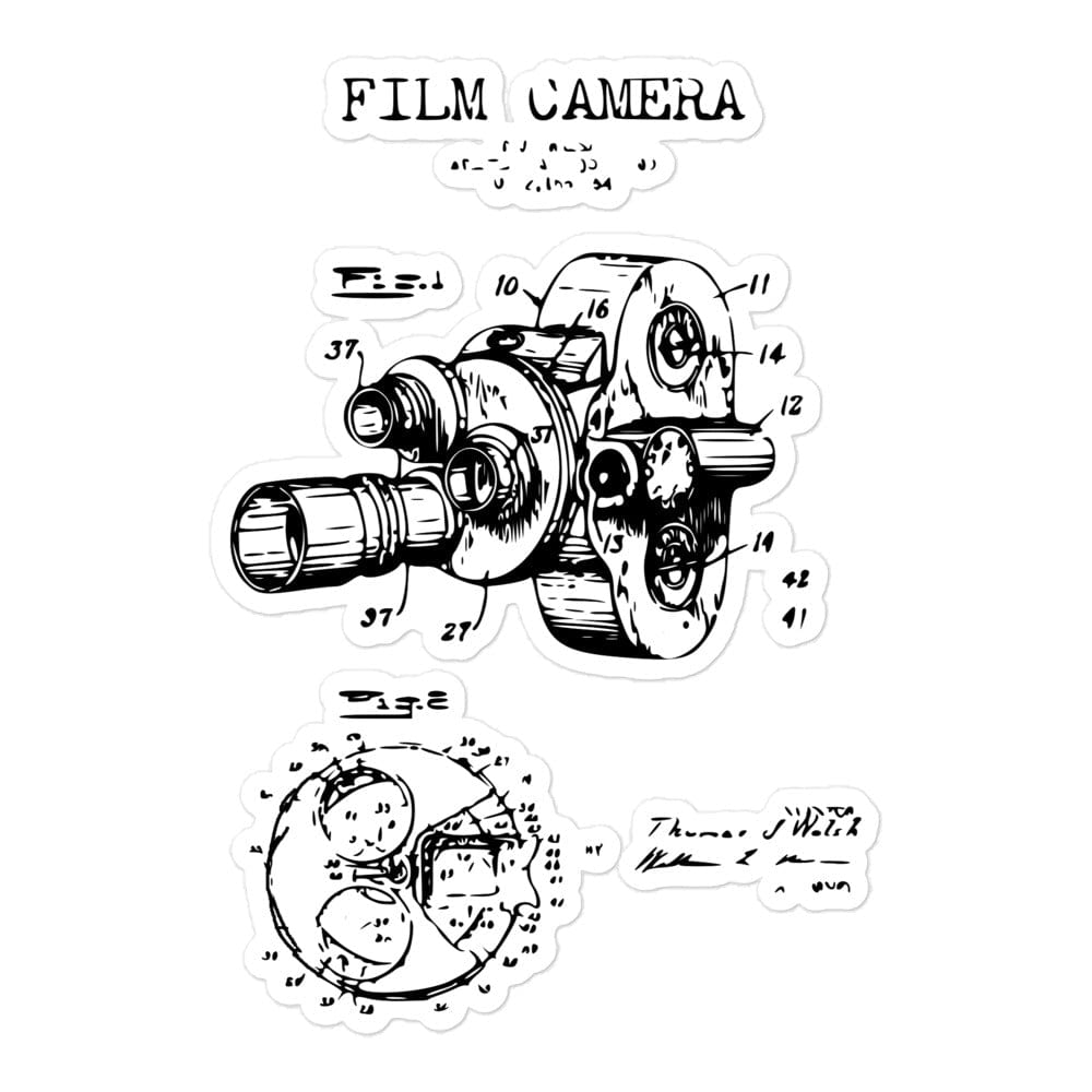 Production Apparel Stickers Film Camera Patent 5.5x5.5