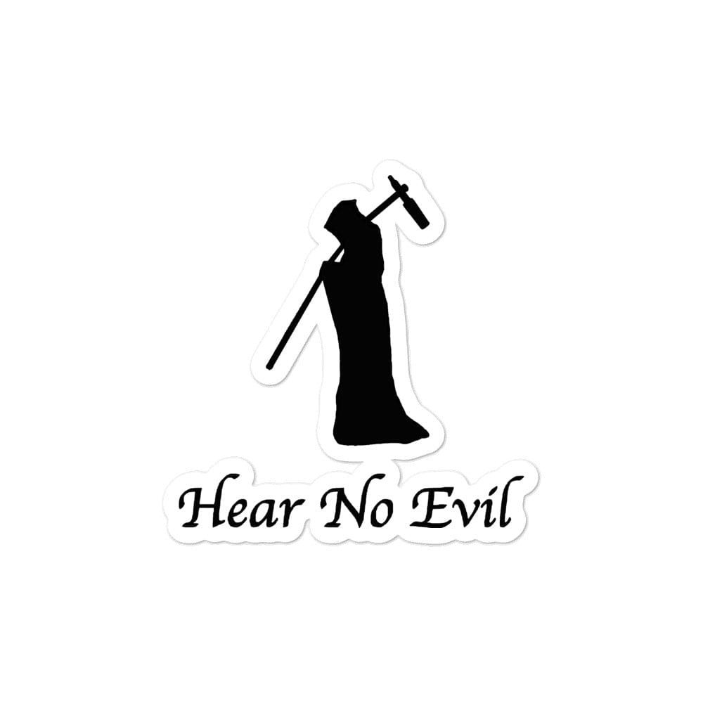 Production Apparel Stickers Hear No Evil 3x3