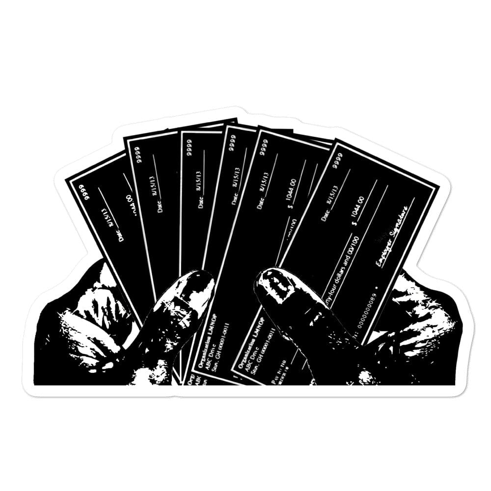 Production Apparel Stickers Paycheque Poker 5.5x5.5